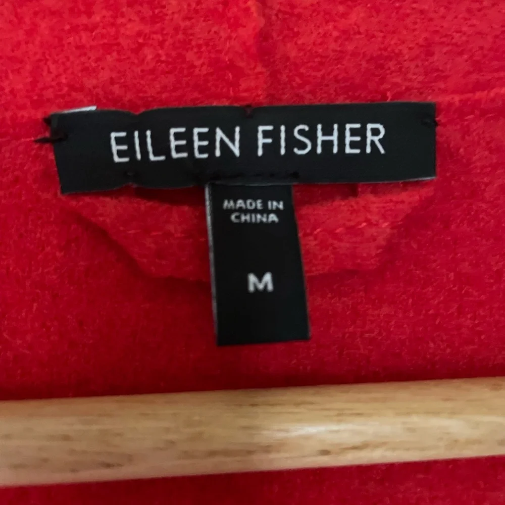 Eileen Fisher Boiled Merino Wool Open Sweater, red,
Medium - Picture 7 of 8